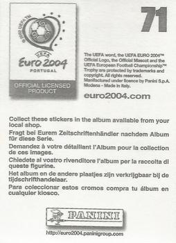 2004 Panini UEFA Euro 2004 Stickers #71 Iker Casillas Back