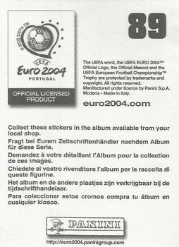 2004 Panini UEFA Euro 2004 Stickers #89 Albert Luque Back