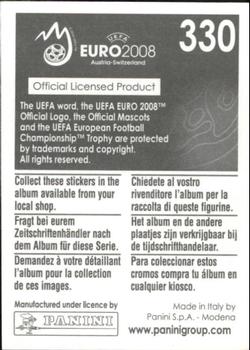 2008 Panini UEFA Euro 2008 Stickers #330 Daniel Niculae Back