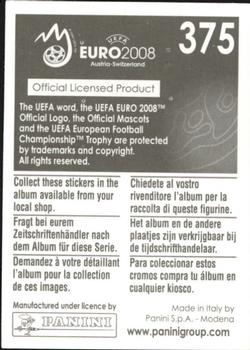 2008 Panini UEFA Euro 2008 Stickers #375 Kostas Katsouranis Back