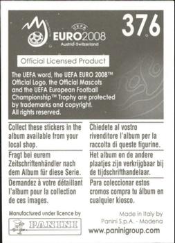 2008 Panini UEFA Euro 2008 Stickers #376 Giorgos Karagounis Back