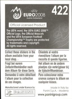 2008 Panini UEFA Euro 2008 Stickers #422 Mariano Pernia Back
