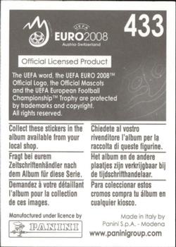 2008 Panini UEFA Euro 2008 Stickers #433 David Villa Back