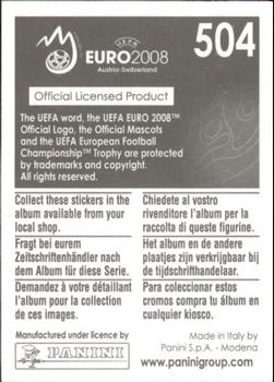 2008 Panini UEFA Euro 2008 Stickers #504 Francesc Fabregas Back
