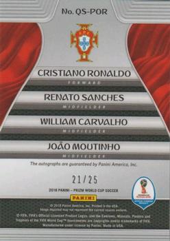 2018 Panini Prizm FIFA World Cup - Quad Signatures #QS-POR Joao Moutinho / Renato Sanches / Cristiano Ronaldo / William Carvalho Back