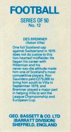 1983-84 Bassett & Co. Soccer #12 Des Bremner Back