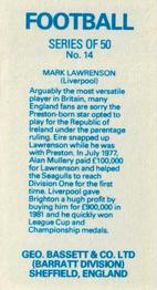 1983-84 Bassett & Co. Soccer #14 Mark Lawrenson Back