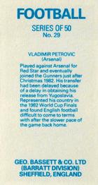 1983-84 Bassett & Co. Soccer #29 Vladimir Petrovic Back
