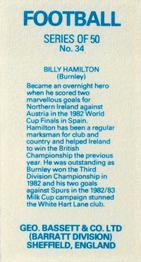 1983-84 Bassett & Co. Soccer #34 Billy Hamilton Back