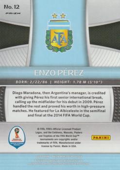 2018 Panini Prizm FIFA World Cup - Red & Blue Wave Prizm #12 Enzo Perez Back