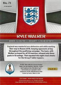 2018 Panini Prizm FIFA World Cup - Red & Blue Wave Prizm #71 Kyle Walker Back