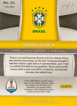 2018 Panini Prizm FIFA World Cup - Black Prizm #35 Dani Alves Back