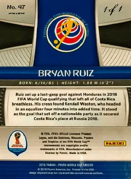 2018 Panini Prizm FIFA World Cup - Black Prizm #47 Bryan Ruiz Back