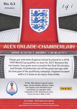 2018 Panini Prizm FIFA World Cup - Black Prizm #63 Alex Oxlade-Chamberlain Back