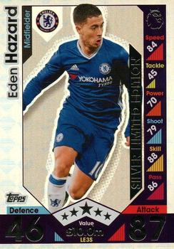2016-17 Topps Match Attax Premier League Extra - Limited Edition - Silver #LE3S Eden Hazard Front