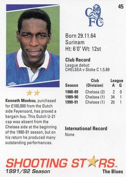 1991-92 Merlin Shooting Stars UK #45 Kenneth Monkou Back
