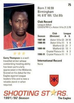 1991-92 Merlin Shooting Stars UK #75 Garry Thompson Back