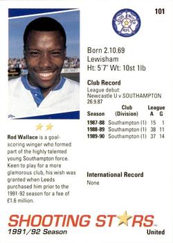 1991-92 Merlin Shooting Stars UK #101 Rod Wallace Back