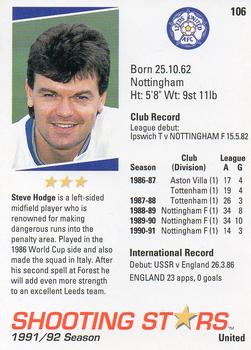 1991-92 Merlin Shooting Stars UK #106 Steve Hodge Back