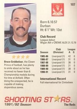 1991-92 Merlin Shooting Stars UK #107 Bruce Grobbelaar Back