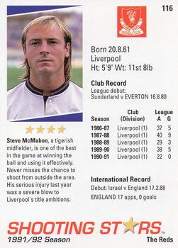 1991-92 Merlin Shooting Stars UK #116 Steve McMahon Back