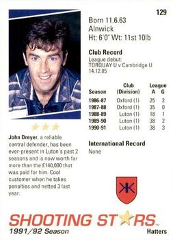 1991-92 Merlin Shooting Stars UK #129 John Dreyer Back