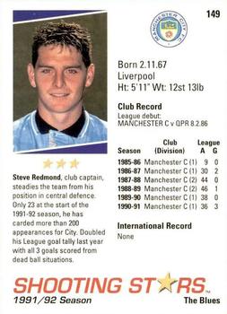 1991-92 Merlin Shooting Stars UK #149 Steve Redmond Back