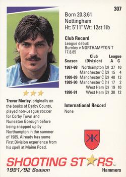 1991-92 Merlin Shooting Stars UK #307 Trevor Morley Back