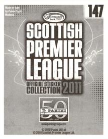 2011 Panini Scottish Premier League Stickers #147 Mark McLaughlin Back
