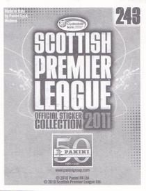 2011 Panini Scottish Premier League Stickers #243 Liam Miller Back