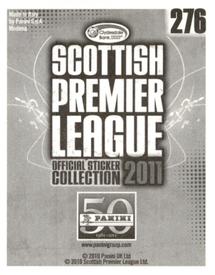 2011 Panini Scottish Premier League Stickers #276 Grant Munro Back