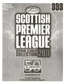 2011 Panini Scottish Premier League Stickers #333 Manuel Pascali Back