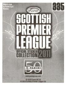 2011 Panini Scottish Premier League Stickers #335 Danny Invincibile Back