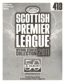 2011 Panini Scottish Premier League Stickers #413 Kyle Lafferty Back