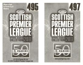 2011 Panini Scottish Premier League Stickers #495 / 497 Hugh Murray / Steven Thomson Back
