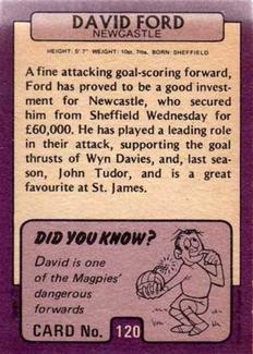 1971-72 A&BC Gum English Footballers (Purple Backs) #120 David Ford Back