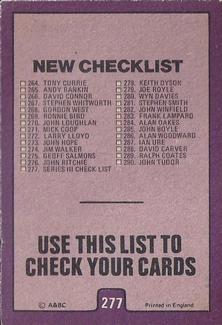 1971-72 A&BC Gum English Footballers (Purple Backs) #277 Checklist: 220-290 Back