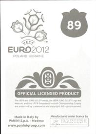 2012 Panini UEFA Euro 2012 Stickers #89 José Holebas Back