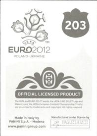 2012 Panini UEFA Euro 2012 Stickers #203 Simon Kjær Back