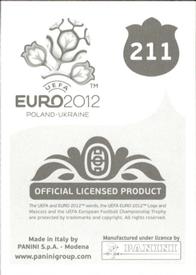 2012 Panini UEFA Euro 2012 Stickers #211 Michael Silberbauer Back