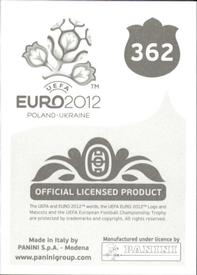 2012 Panini UEFA Euro 2012 Stickers #362 Kevin Doyle Back
