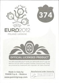 2012 Panini UEFA Euro 2012 Stickers #374 Stipe Pletikosa Back