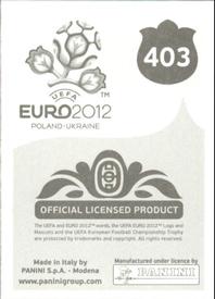 2012 Panini UEFA Euro 2012 Stickers #403 Andriy Dykan Back