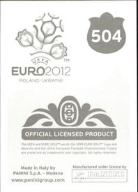 2012 Panini UEFA Euro 2012 Stickers #504 James Milner Back