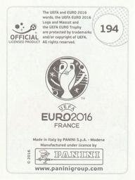 2016 Panini UEFA Euro Stickers #194 Aaron Ramsey Back