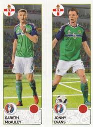 2016 Panini UEFA Euro Stickers #321a / 321b Gareth McAuley / Jonny Evans Front