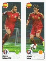 2016 Panini UEFA Euro Stickers #378a / 378b Paco Alcácer / David Silva Front