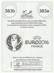 2016 Panini UEFA Euro Stickers #383a / 383b Borek Dockal / Tomás Rosický Back