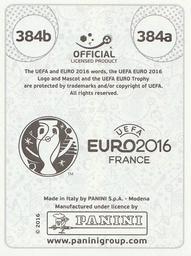 2016 Panini UEFA Euro Stickers #384a / 384b Ladislav Krejcí / David Lafata Back