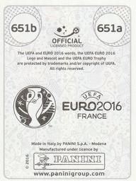 2016 Panini UEFA Euro Stickers #651a / 651b Aleksandar Dragovic / Sebastian Prödl Back